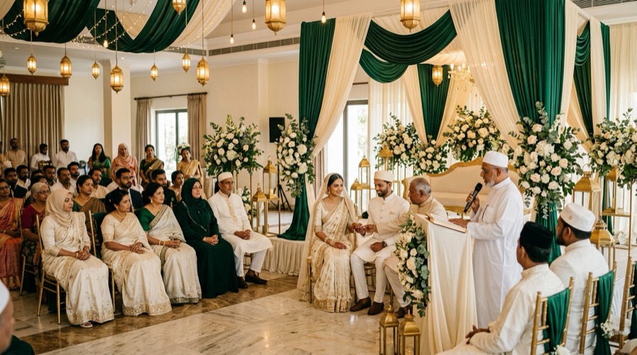 A nikah ceremony with both families